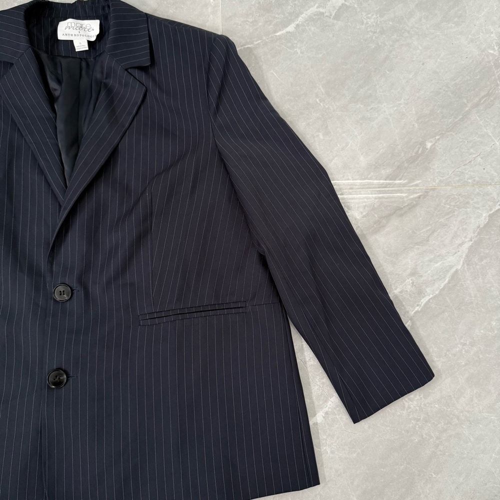 Women’s Mare Mare Anthropologie Pinstripe Oversized Blazer Button Up Size Small - Picture 8 of 16
